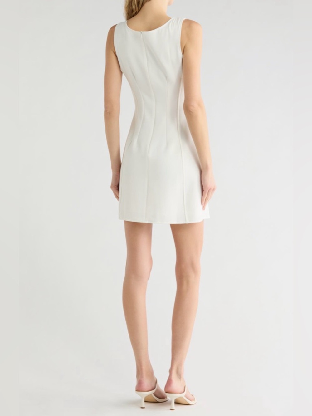 French Connection Whisper Ruth White Mini Dress Size 2 Sleeveless - Picture 2 of 6